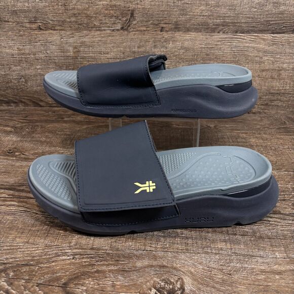 Kuru Moment Slides Men\'s 10 Midnight Blue Pale Lime Sandals Beach Slip-On Shoes main image 5